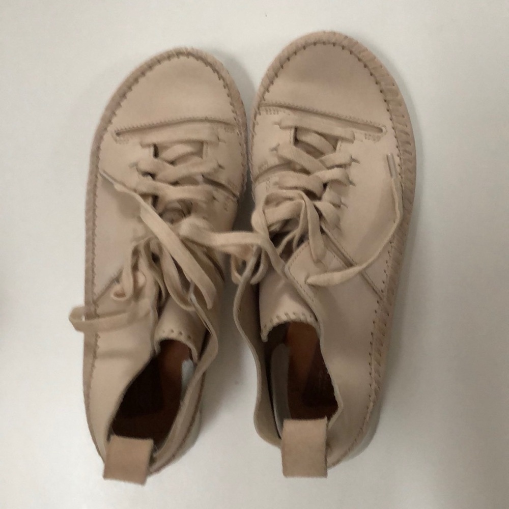 Light pink suede sneakers